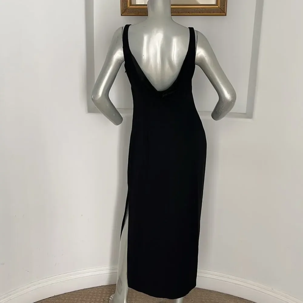 Laundry Ny Shelli Segal Vintage 90's Dress Black Maxi Size 4